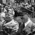 Adolf Hitler and Benito Mussolini in Munich, Germany, ca. June 1940.